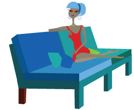 Woman relaxing on couch